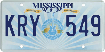 MS license plate KRY549