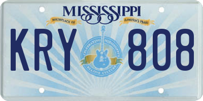 MS license plate KRY808