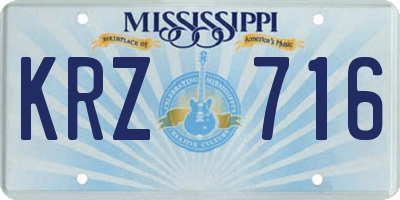 MS license plate KRZ716