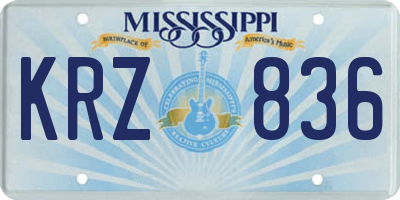 MS license plate KRZ836