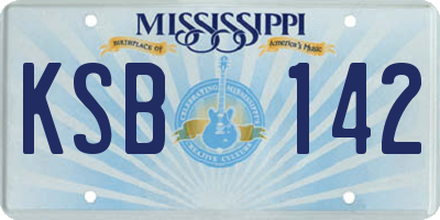 MS license plate KSB142