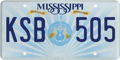 MS license plate KSB505