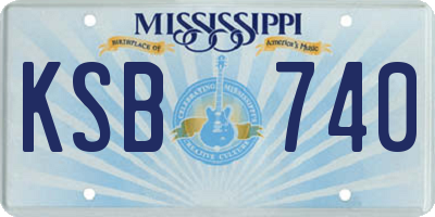 MS license plate KSB740