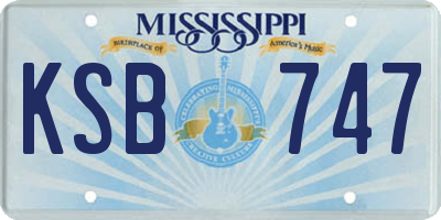 MS license plate KSB747