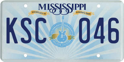 MS license plate KSC046
