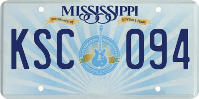 MS license plate KSC094