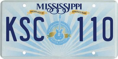 MS license plate KSC110