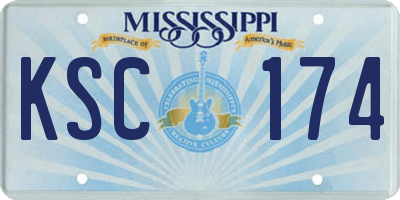 MS license plate KSC174