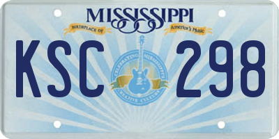 MS license plate KSC298