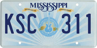 MS license plate KSC311