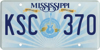 MS license plate KSC370