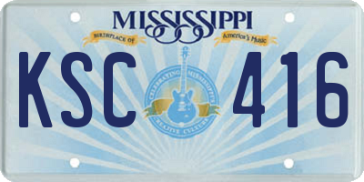 MS license plate KSC416