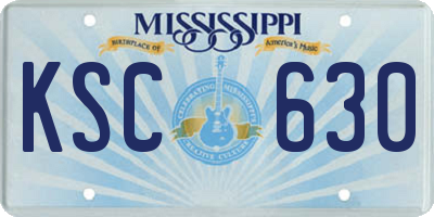 MS license plate KSC630