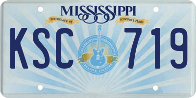 MS license plate KSC719