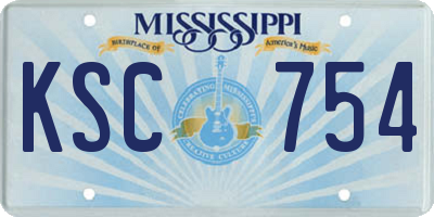 MS license plate KSC754