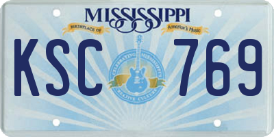 MS license plate KSC769