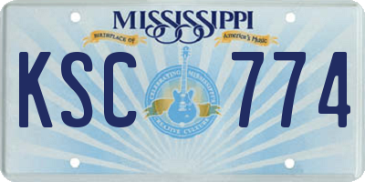 MS license plate KSC774