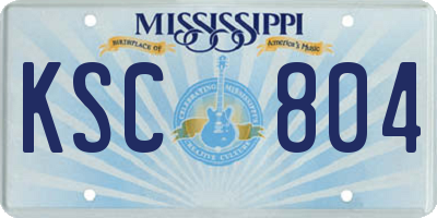 MS license plate KSC804