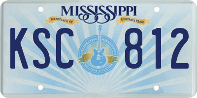 MS license plate KSC812
