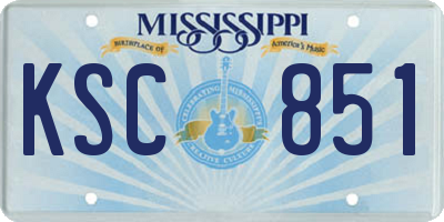 MS license plate KSC851