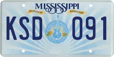MS license plate KSD091