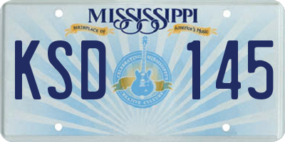 MS license plate KSD145