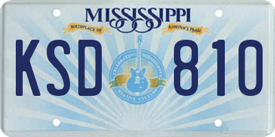 MS license plate KSD810