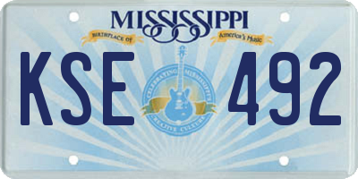 MS license plate KSE492