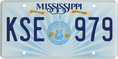 MS license plate KSE979