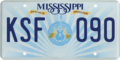 MS license plate KSF090