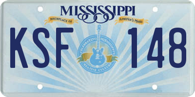MS license plate KSF148