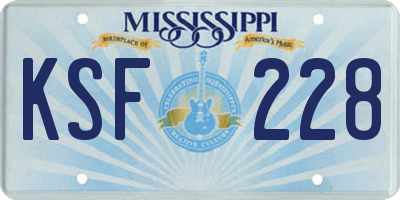 MS license plate KSF228