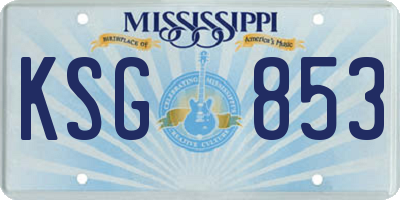 MS license plate KSG853