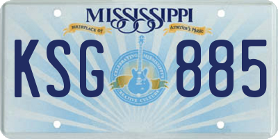 MS license plate KSG885