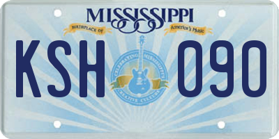 MS license plate KSH090