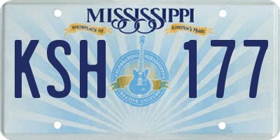 MS license plate KSH177