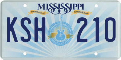 MS license plate KSH210