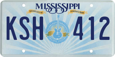 MS license plate KSH412