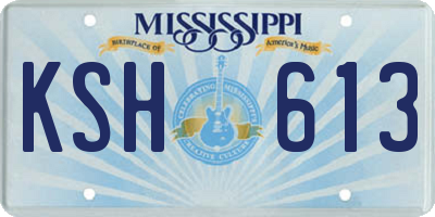 MS license plate KSH613
