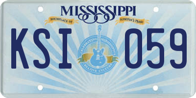 MS license plate KSI059