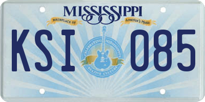MS license plate KSI085