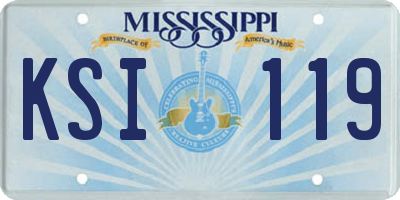MS license plate KSI119