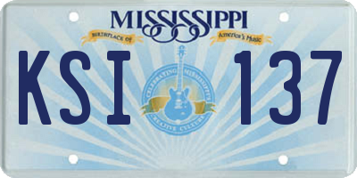 MS license plate KSI137