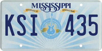 MS license plate KSI435
