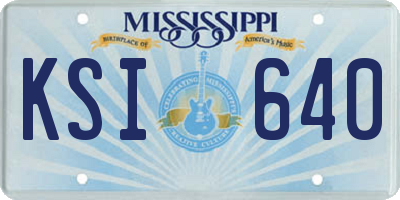 MS license plate KSI640