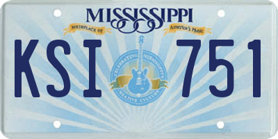 MS license plate KSI751