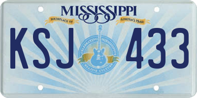 MS license plate KSJ433