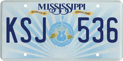 MS license plate KSJ536