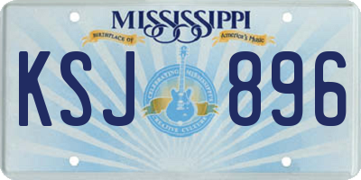 MS license plate KSJ896