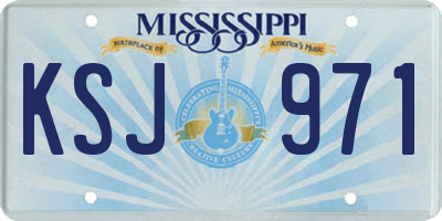 MS license plate KSJ971